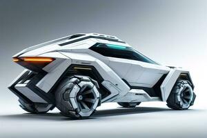 a brand-less generic concept car in studio environment. ai generative photo