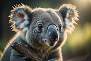 Koala in the natural environment, Close-up. ai generative photo