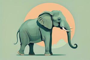 Vector illustration of an elephant. Isolated on a solid color background. ai generative photo