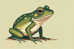 Frog on a green background. Vector illustration of a frog. ai generative photo