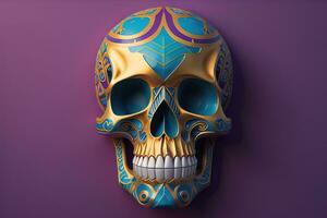 Day of the Dead sugar skull. Mexican sugar skull. ai generative photo