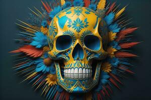 Day of the Dead sugar skull. Mexican sugar skull. ai generative photo