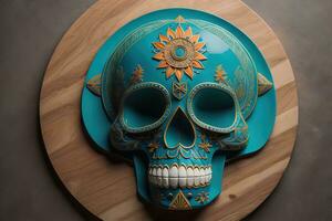 Day of the Dead sugar skull. Mexican sugar skull. ai generative photo