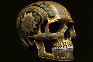 Day of the Dead sugar skull. Mexican sugar skull. ai generative photo