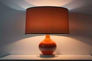a decorative and colorful lamp on a solid color background. ai generative photo