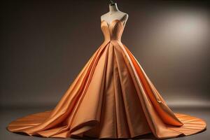 Wedding dress on a mannequin. ai generative photo