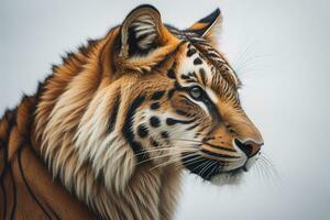 Portrait of a tiger on a solid color background. Close-up. ai generative photo