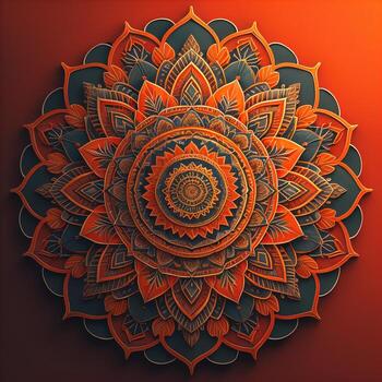 Mandala pattern. Vintage decorative elements. Hand drawn oriental background. ai generative photo