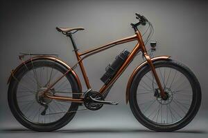 Modern orange mountain bike. ai generative photo