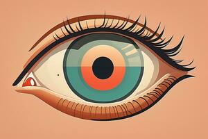 Vector illustration of a beautiful woman's eye. ai generative photo