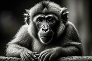 Portrait of a macaque monkey. ai generative photo