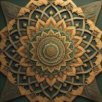 Mandala pattern. Vintage decorative elements. Hand drawn oriental background. ai generative photo