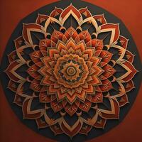 Mandala pattern. Vintage decorative elements. Hand drawn oriental background. ai generative photo