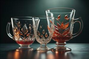 Glasses for different alcoholic beverages. ai generative photo