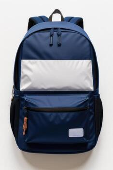 Travel bagpack isolated on white background. photo