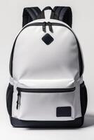 Travel bagpack isolated on white background. photo