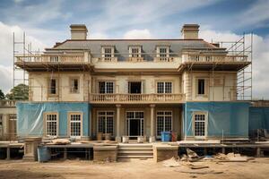 Country house being built photo