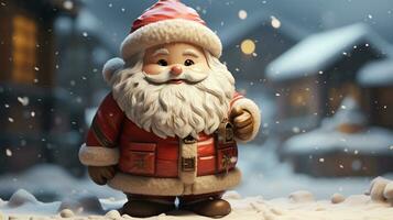 santa claus on the snow background. Christmas and New Year concept AI Generated photo