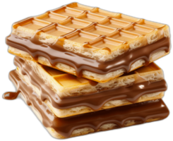 Belga gofres con chocolate ai generado png