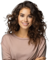 Portrait of smiling young woman with crossed arms looking at camera  AI Generated png