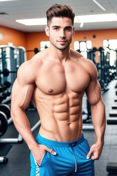 Photography of Attractive fit man in the gym, photo