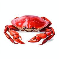 Vector red crab in realistic style isolated on white background photo