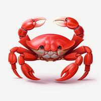 Vector red crab in realistic style isolated on white background photo