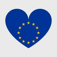 European Union flag vector icons set in the shape of heart, star and circle.