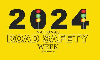 National Road Safety Week. background, banner, card, poster, template. Vector illustration.