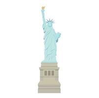 Statue of Liberty flat vector illustration in color isolated on white background. An American symbol. A symbol of the United States of America. Item for tourism concept. Famous places in the world.