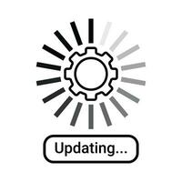 Update Vector Icon, Upgrade System Sign, Installing Software, Gear Settings, Application Update Process Completed, Refresh Button, Update Status Symbol, Updating System Software Vector Illustration