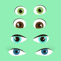 Cartoon style eyes collection, different eye expressions vector