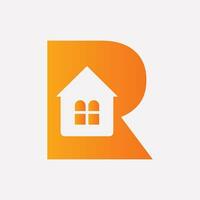 Letter R Home Logo Concept With House Icon For Real Estate Symbol vector