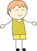 Isolated character of  a boy. vector