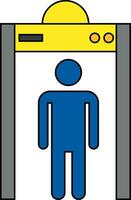 ilustración de metal detector máquina con personas icono. vector