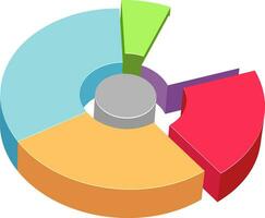 3d vistoso tarta gráfico infografía para negocio. vector