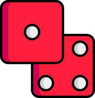 Pair of dice icon in red color. vector