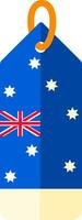 Australia bandera colgar etiqueta icono en plano estilo. vector