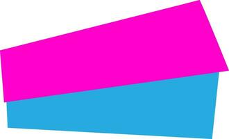 Magenta and sky blue paper banner design. vector