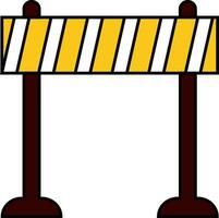 Flat barrier icon in yellow and brown color. vector