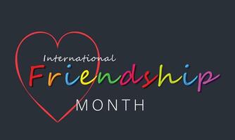 international friendship month. background, banner, card, poster, template. Vector illustration.