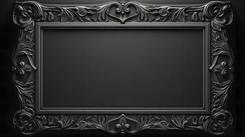 monocromo Clásico lujo marco en negro antecedentes foto