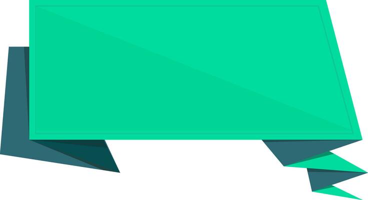 Origami design pattern ribbon in green color.