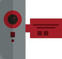 Manual video camera in red and grey color. vector