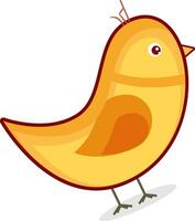 Flat illustration of yellow bird. vector