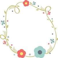 Floral design decorated rounded frame. vector