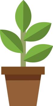 Illustration of Green Plant in a pot. vector