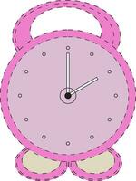 Purple color alarm clock dotted line illustration. vector