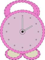 Purple color alarm clock dotted line illustration. vector