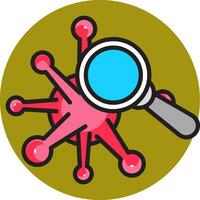 Virus Search icon in flat style. vector